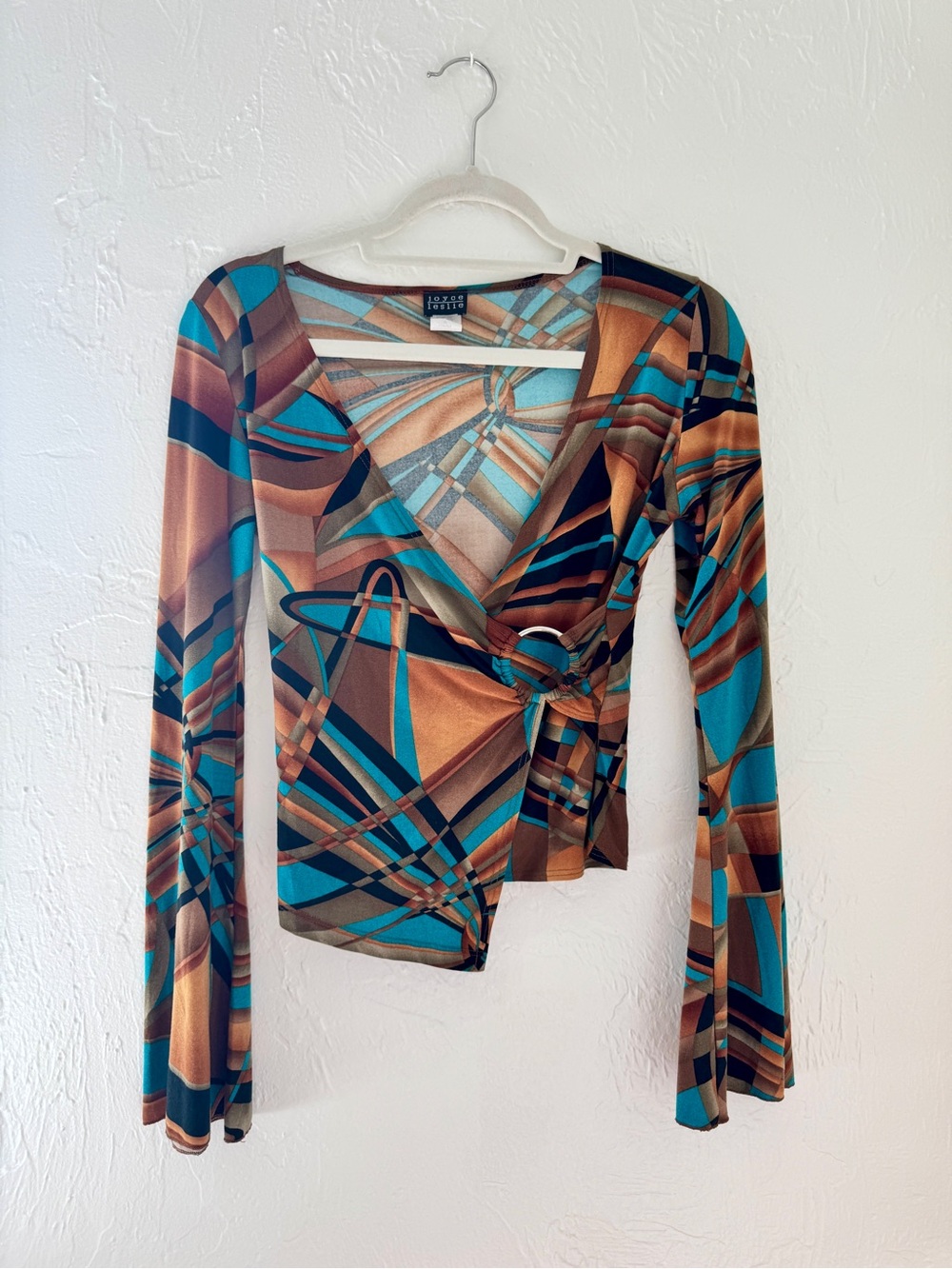 Teal & Brown asymmetrical top